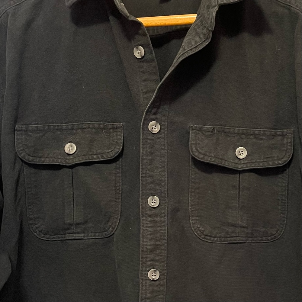 Vintage Cabela’s chamois deerskin soft button down shirt black L - Picture 4 of 11